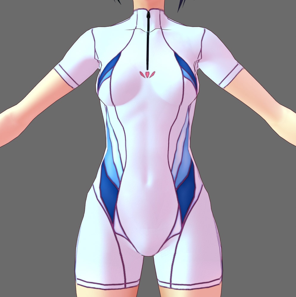 ※VRoidstudioベータ版で作成しています【VRoid用】(無料お試し版有)フィットネス水着7色セット(3パターン)+長袖バージョン2色追加