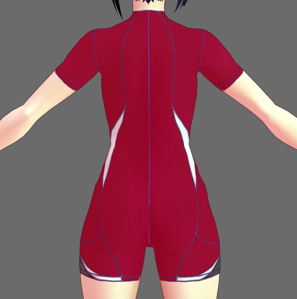 ※VRoidstudioベータ版で作成しています【VRoid用】(無料お試し版有)フィットネス水着7色セット(3パターン)+長袖バージョン2色追加