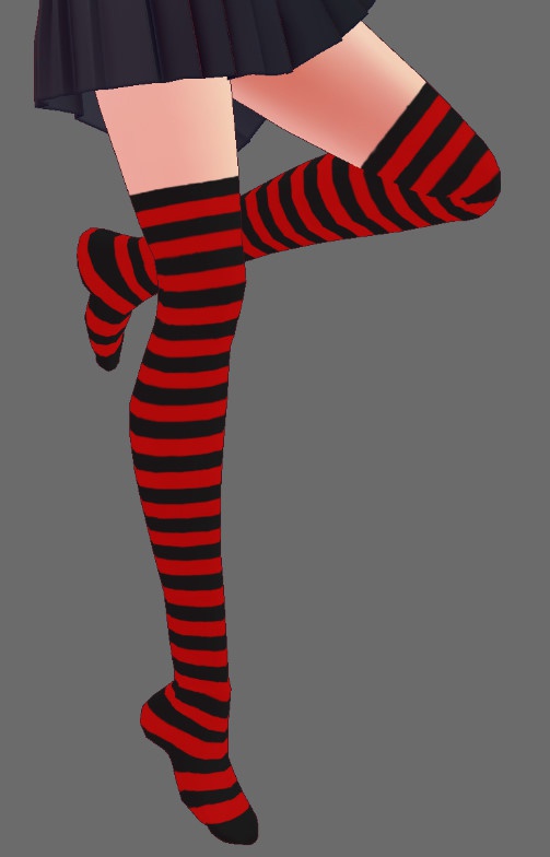 ※VRoidstudioベータ版で作成しています【VRoid用】縞ニーハイ7色+αセット