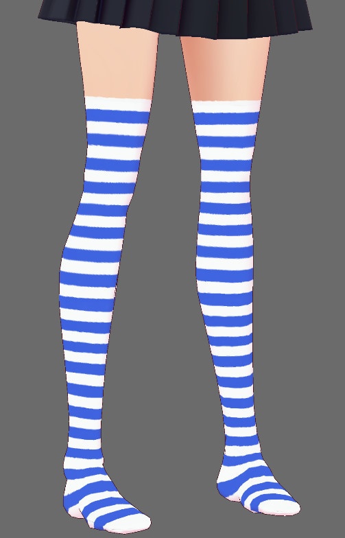 ※VRoidstudioベータ版で作成しています【VRoid用】縞ニーハイ7色+αセット