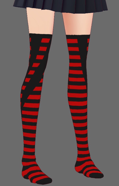 ※VRoidstudioベータ版で作成しています【VRoid用】縞ニーハイ7色+αセット