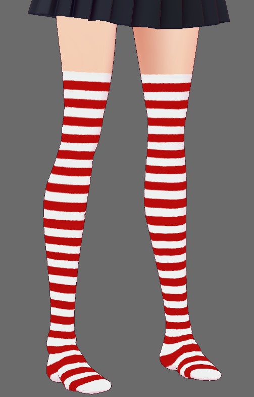 ※VRoidstudioベータ版で作成しています【VRoid用】縞ニーハイ7色+αセット