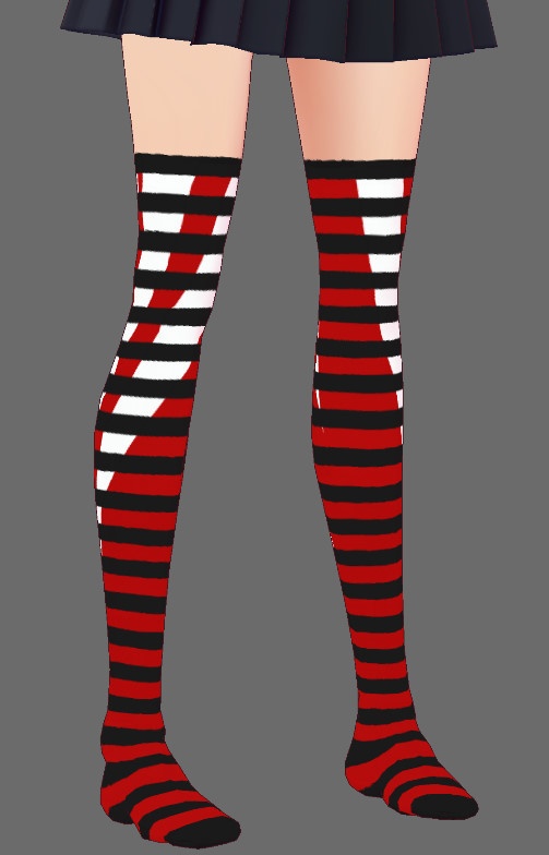 ※VRoidstudioベータ版で作成しています【VRoid用】縞ニーハイ7色+αセット