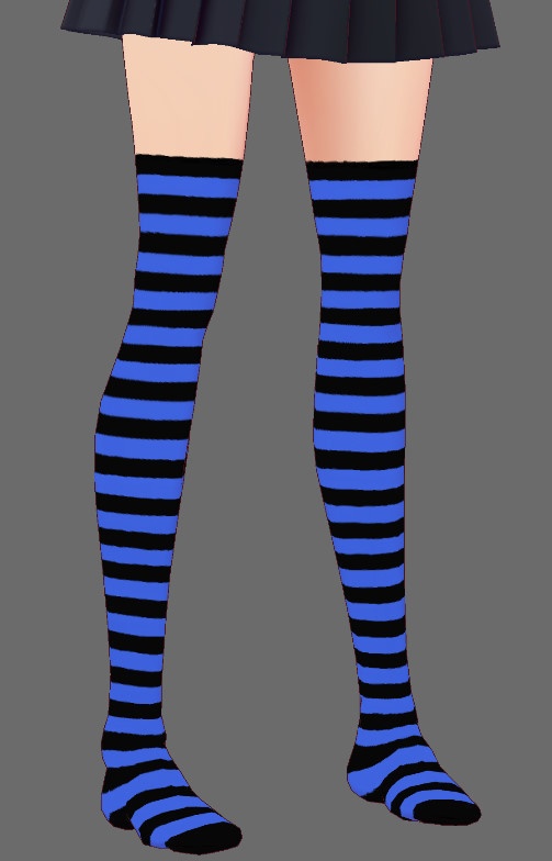 ※VRoidstudioベータ版で作成しています【VRoid用】縞ニーハイ7色+αセット