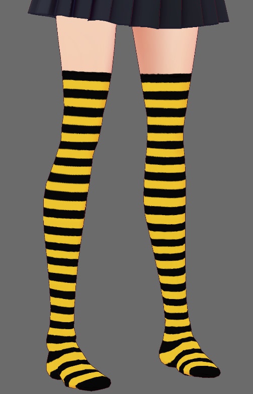 ※VRoidstudioベータ版で作成しています【VRoid用】縞ニーハイ7色+αセット