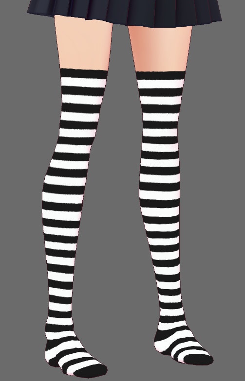 ※VRoidstudioベータ版で作成しています【VRoid用】縞ニーハイ7色+αセット