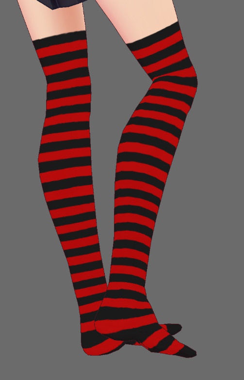 ※VRoidstudioベータ版で作成しています【VRoid用】縞ニーハイ7色+αセット