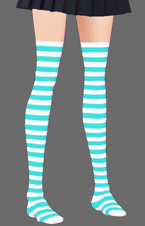 ※VRoidstudioベータ版で作成しています【VRoid用】縞ニーハイ7色+αセット