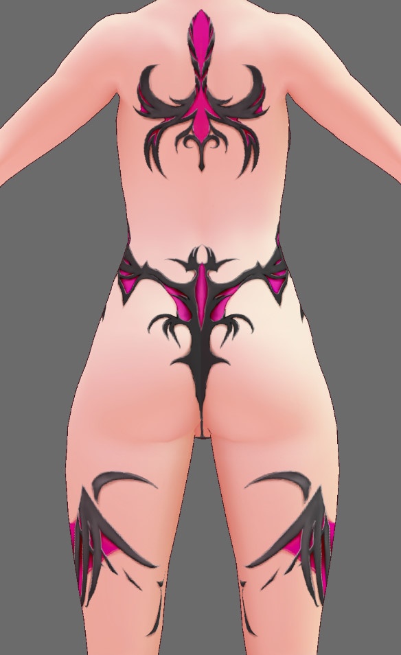 ※VRoidstudioベータ版で作成しています【VRoid用】(無料お試し版有)誰でもサキュバススタイル8色セット