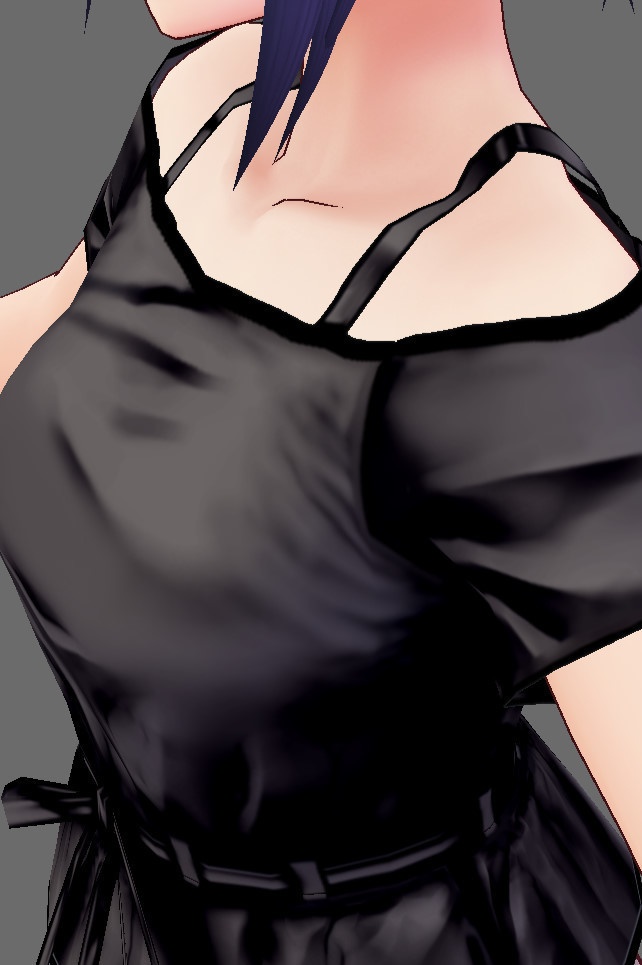 ※VRoidstudioベータ版で作成しています【VRoid用】オフショルダーシャツコーデ白黒セット