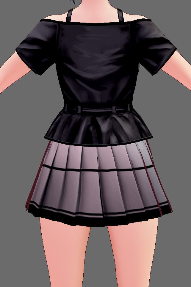 ※VRoidstudioベータ版で作成しています【VRoid用】オフショルダーシャツコーデ白黒セット