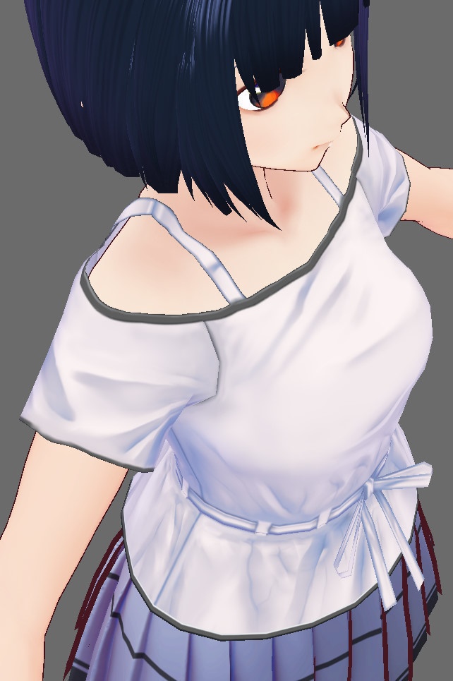 ※VRoidstudioベータ版で作成しています【VRoid用】オフショルダーシャツコーデ白黒セット