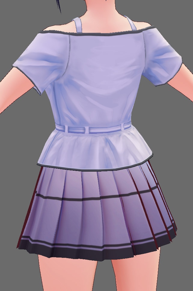 ※VRoidstudioベータ版で作成しています【VRoid用】オフショルダーシャツコーデ白黒セット