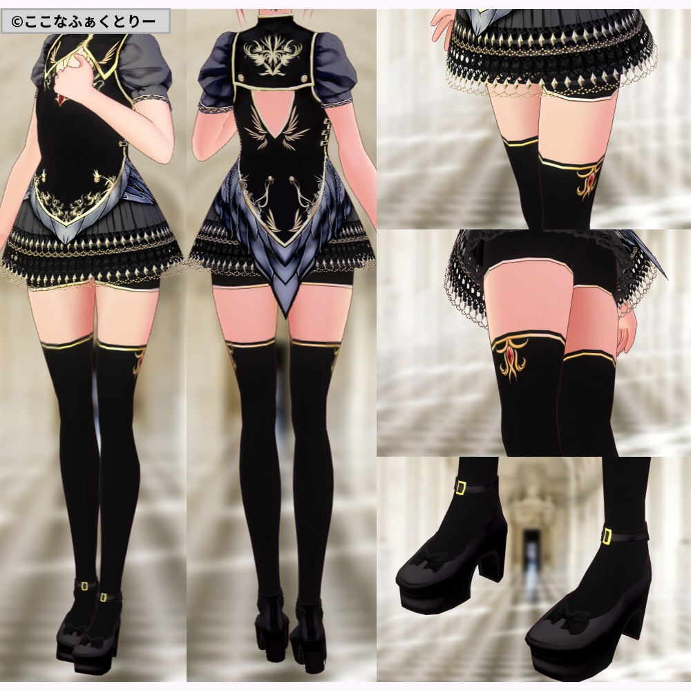 ※VRoidstudioベータ版で作成しています【VRoid用】ファンタジー世界風制服 鴉