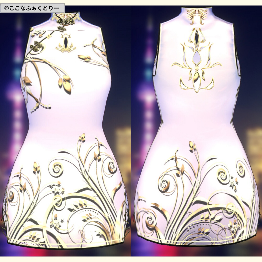 ※VRoidstudioベータ版で作成しています【VRoid用】チャイナドレススタイル6色セット