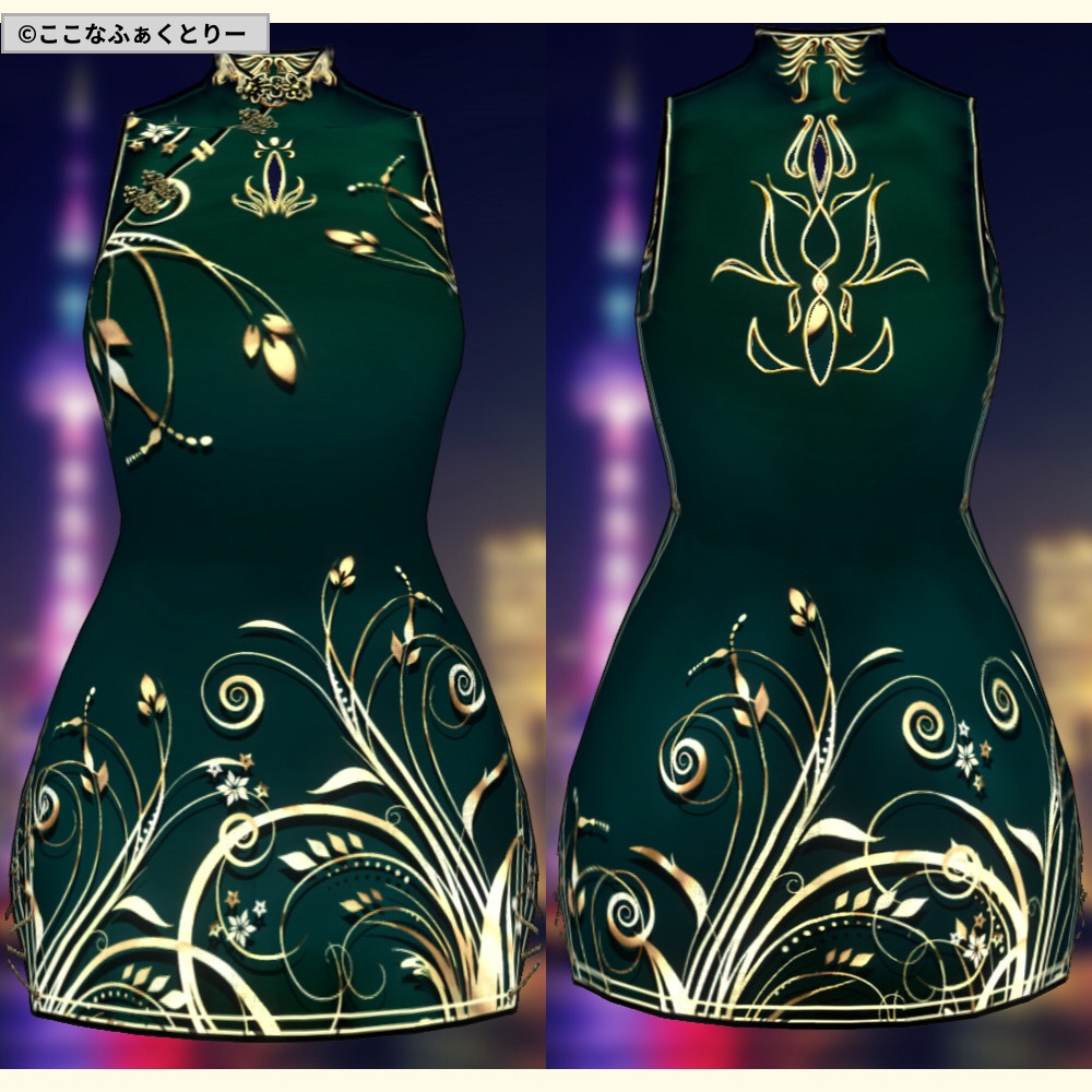 ※VRoidstudioベータ版で作成しています【VRoid用】チャイナドレススタイル6色セット