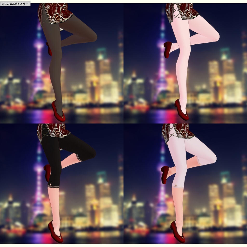 ※VRoidstudioベータ版で作成しています【VRoid用】チャイナドレススタイル6色セット