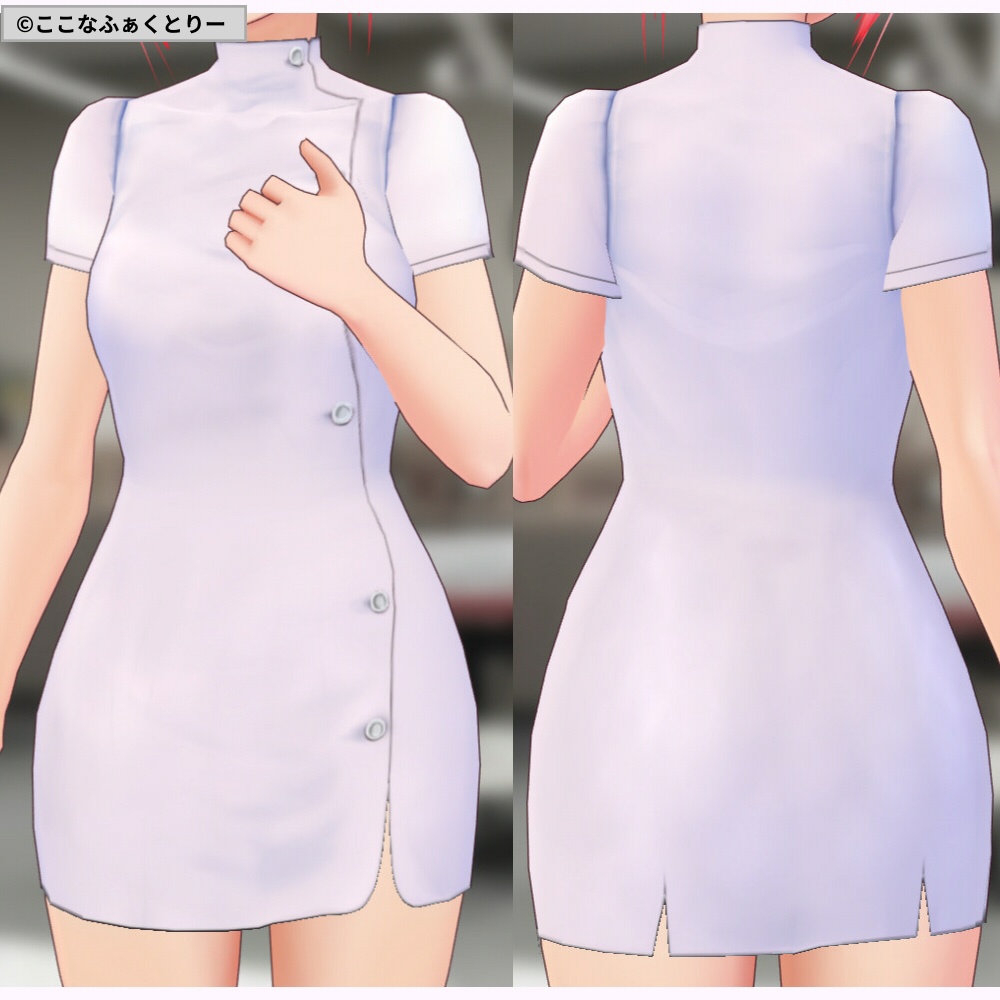 ※VRoidstudioベータ版で作成しています【VRoid用】ミニスカナースコスチューム2色セット
