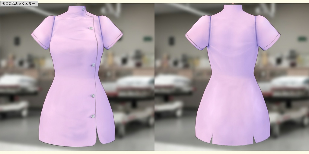※VRoidstudioベータ版で作成しています【VRoid用】ミニスカナースコスチューム2色セット