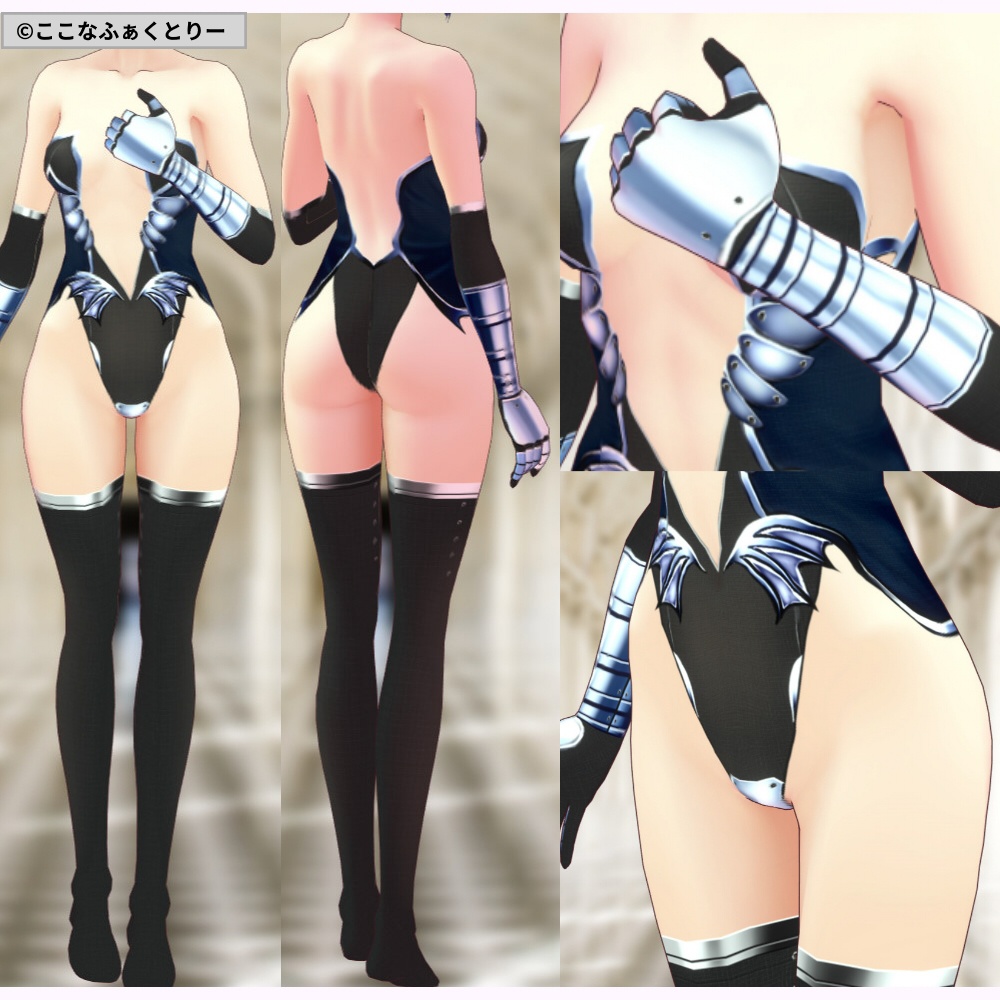 ※VRoidstudioベータ版で作成しています【VRoid用】ドレスアーマー4色セット