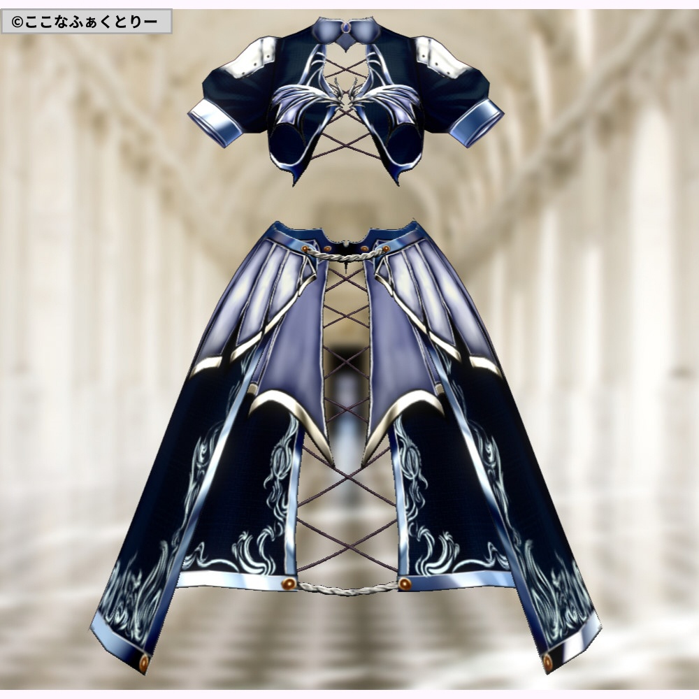 ※VRoidstudioベータ版で作成しています【VRoid用】ドレスアーマー4色セット