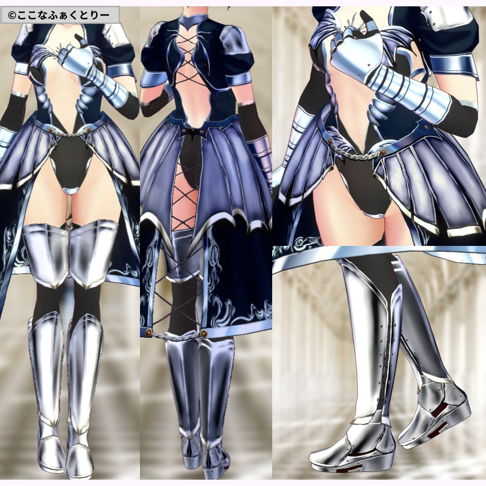 ※VRoidstudioベータ版で作成しています【VRoid用】ドレスアーマー4色セット