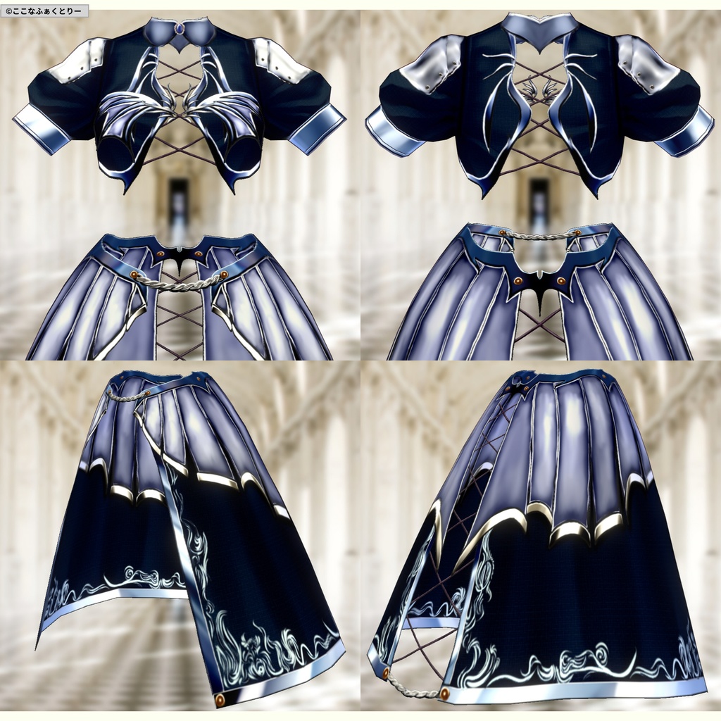 ※VRoidstudioベータ版で作成しています【VRoid用】ドレスアーマー4色セット