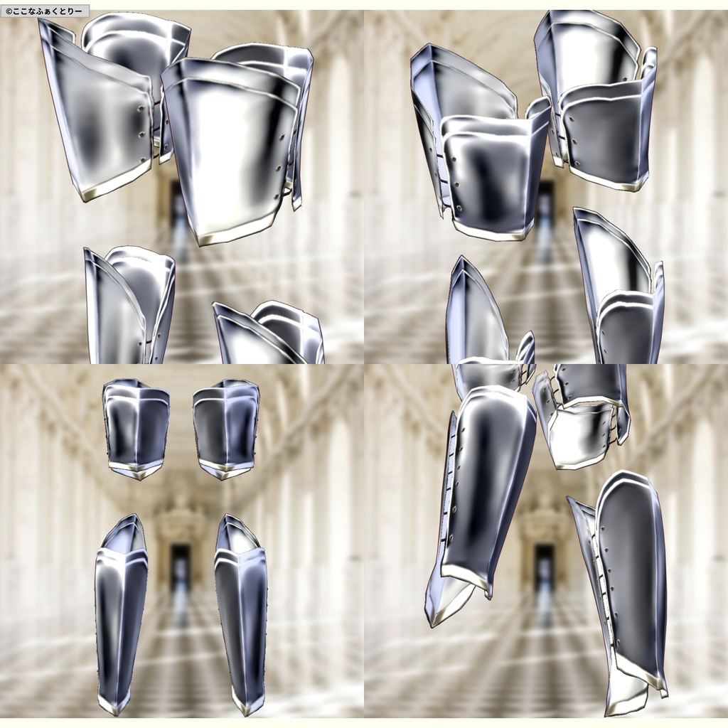 ※VRoidstudioベータ版で作成しています【VRoid用】ドレスアーマー4色セット