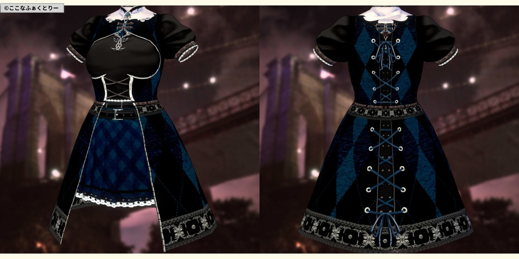 ※VRoidstudioベータ版で作成しています【VRoid用】カジュアルヴァンパイアスタイル4色セット