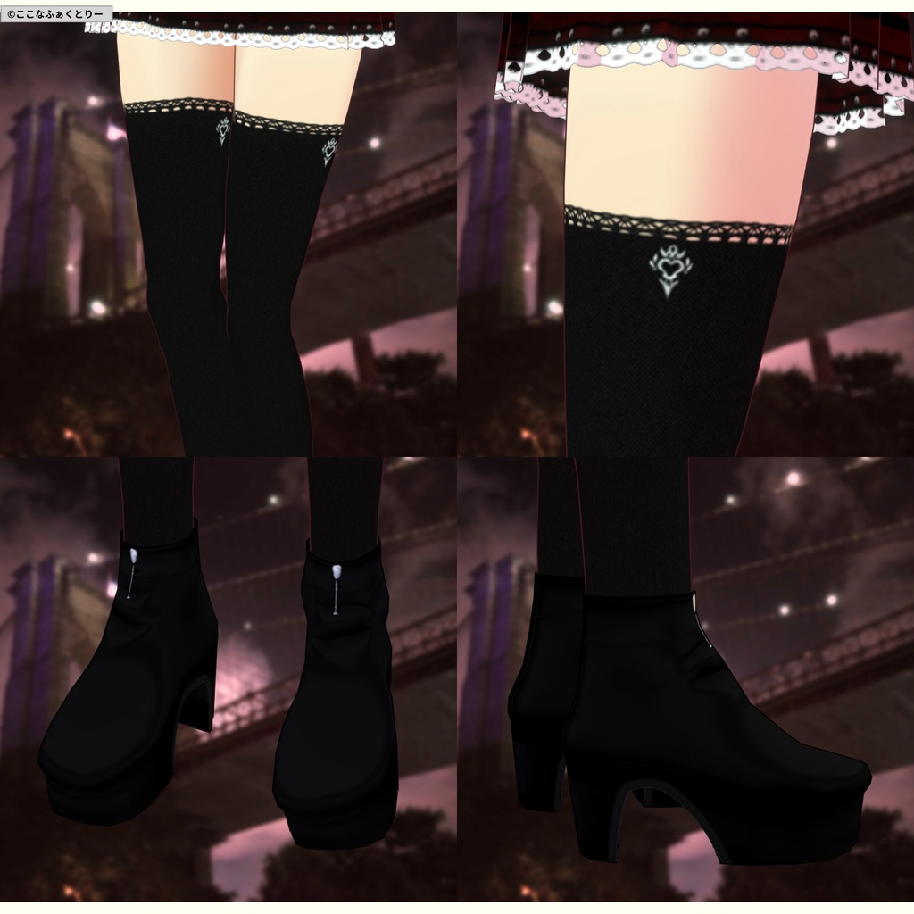 ※VRoidstudioベータ版で作成しています【VRoid用】カジュアルヴァンパイアスタイル4色セット