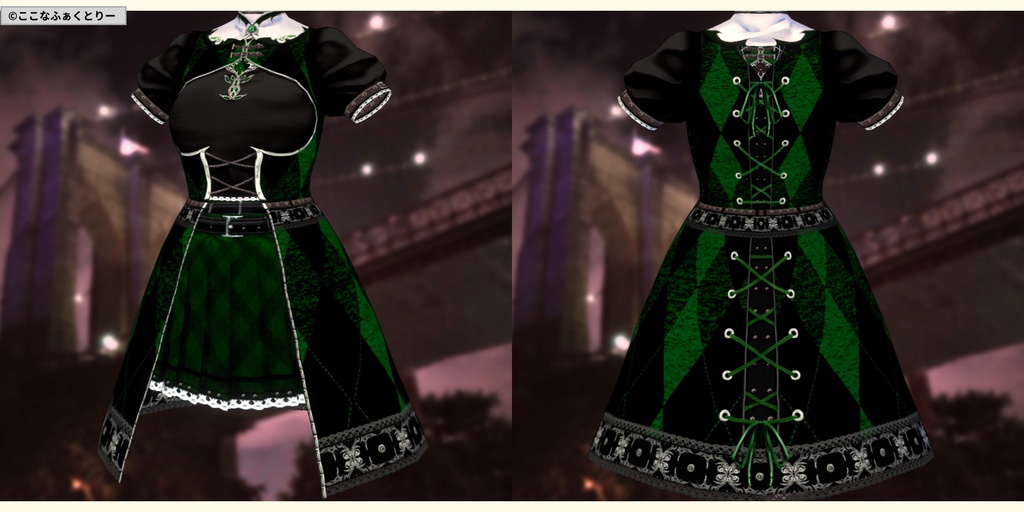 ※VRoidstudioベータ版で作成しています【VRoid用】カジュアルヴァンパイアスタイル4色セット