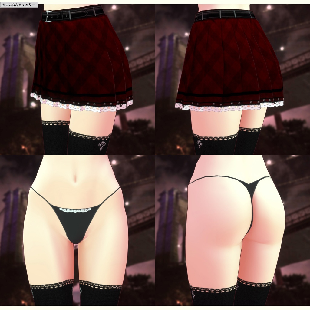 ※VRoidstudioベータ版で作成しています【VRoid用】カジュアルヴァンパイアスタイル4色セット