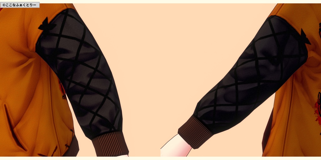 ※VRoidstudioベータ版で作成しています【VRoid用】パンプキンクラウンパーカー-ハロウィンカラー-