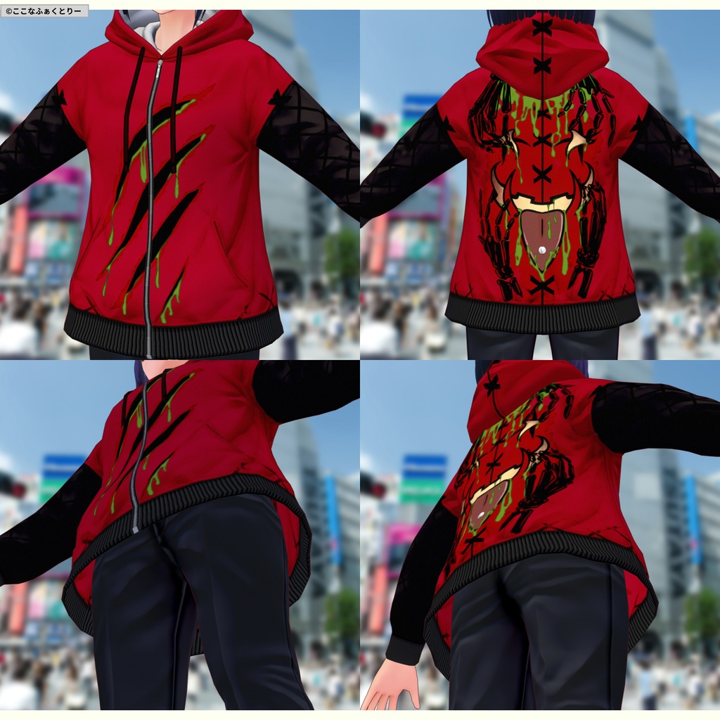 ※VRoidstudioベータ版で作成しています【VRoid用】パンプキンクラウンパーカー-5色セット-