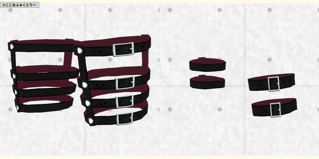 ※VRoidstudioベータ版で作成しています【VRoid用】ミニスカゴシックパンクコスチューム5色セット