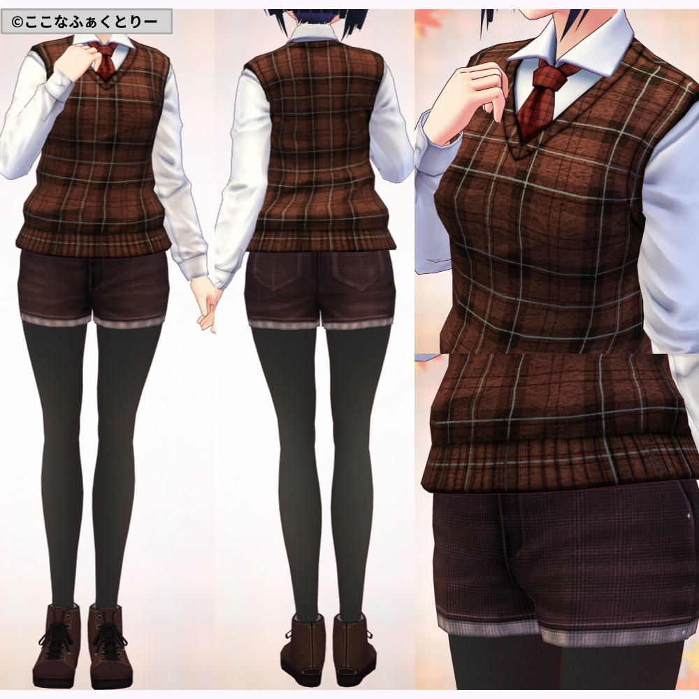 ※VRoidstudioベータ版で作成しています【VRoid用】ノースリーブニットコーデセット