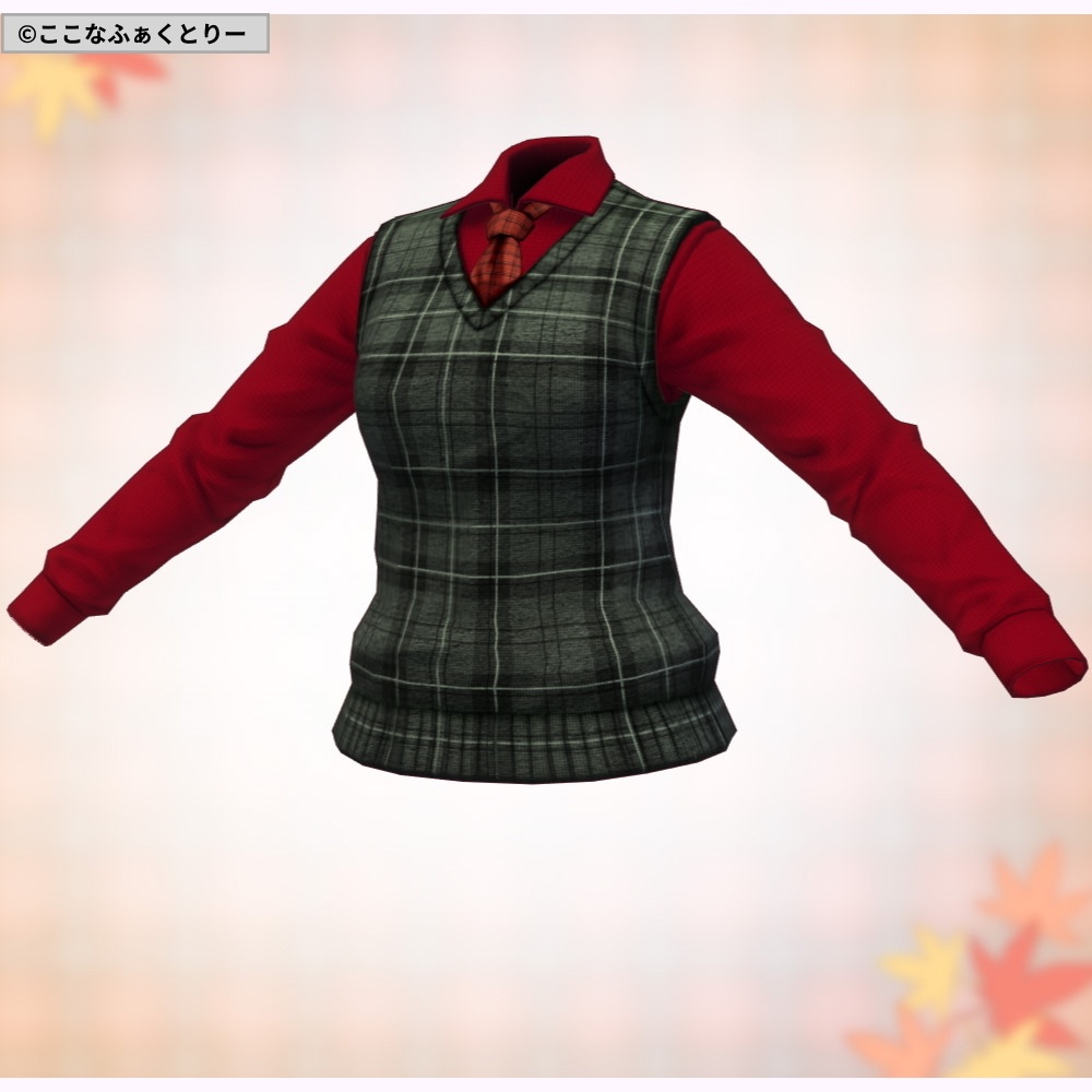 ※VRoidstudioベータ版で作成しています【VRoid用】ノースリーブニットコーデセット