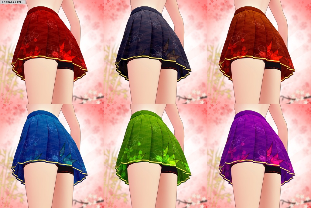 ※VRoidstudioベータ版で作成しています【VRoid用】陰陽師風コスチューム6色セット