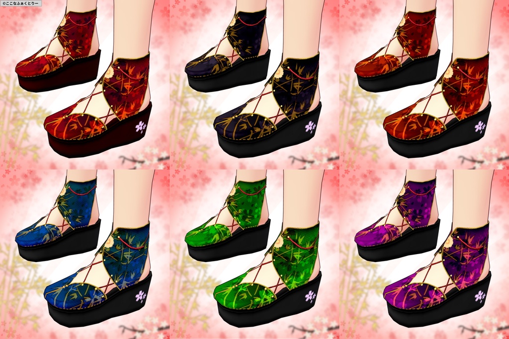 ※VRoidstudioベータ版で作成しています【VRoid用】陰陽師風コスチューム6色セット