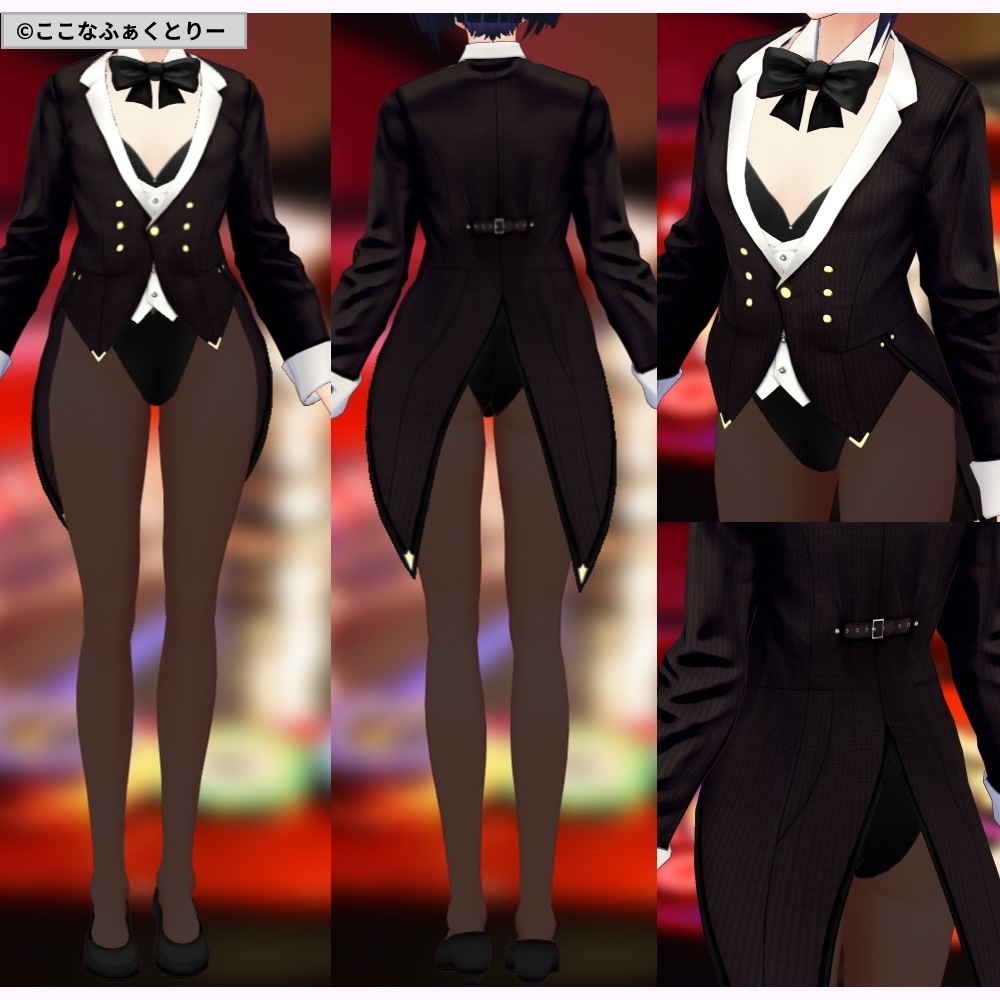 ※VRoidstudioベータ版で作成しています【VRoid用】バニーガールコスチューム4色セット