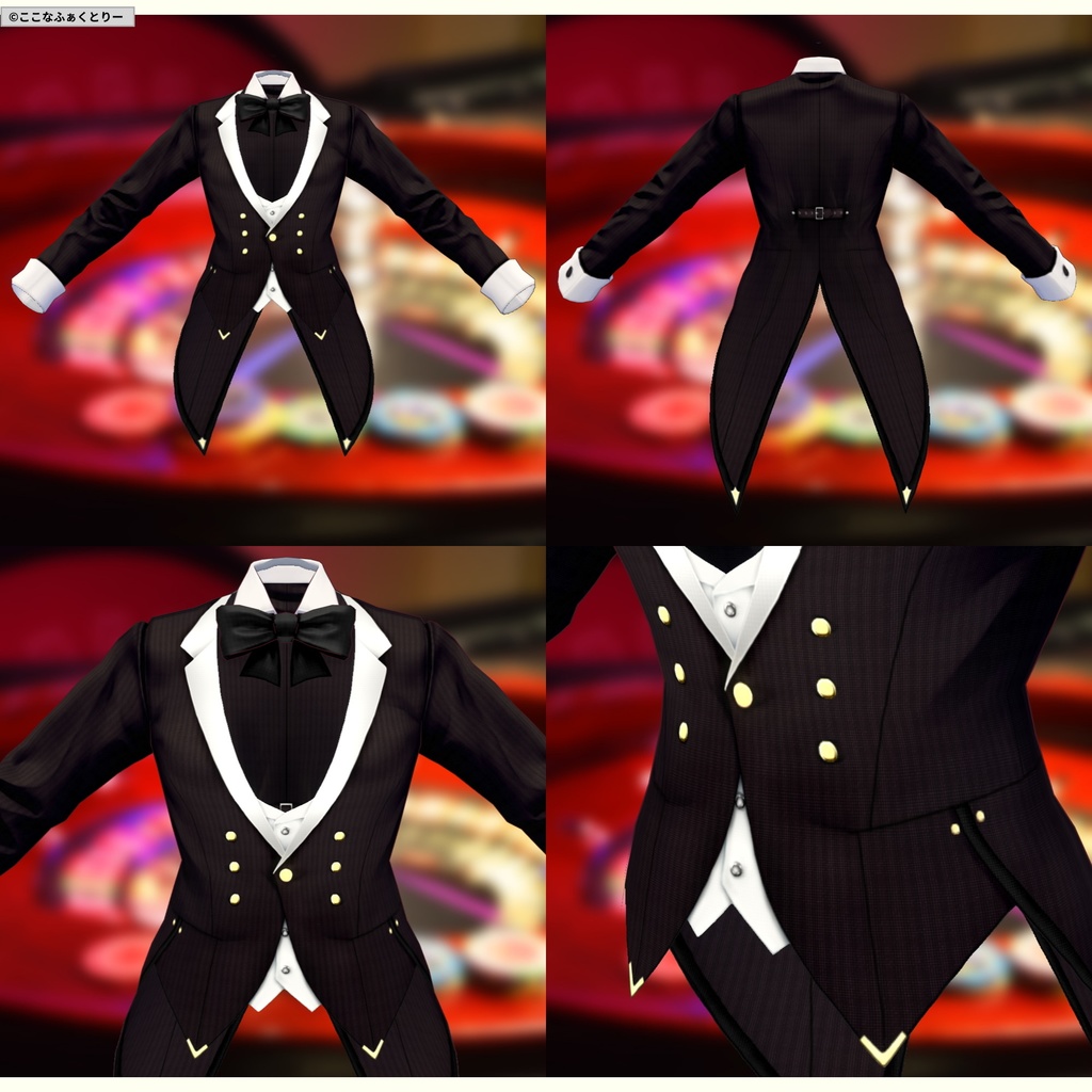 ※VRoidstudioベータ版で作成しています【VRoid用】バニーガールコスチューム4色セット