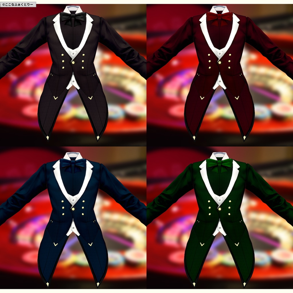 ※VRoidstudioベータ版で作成しています【VRoid用】バニーガールコスチューム4色セット