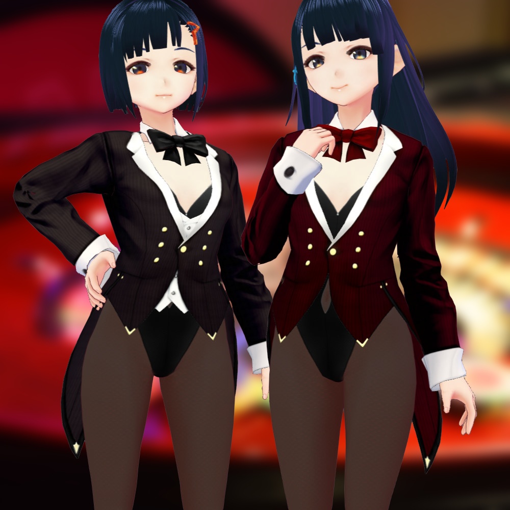 ※VRoidstudioベータ版で作成しています【VRoid用】バニーガールコスチューム4色セット