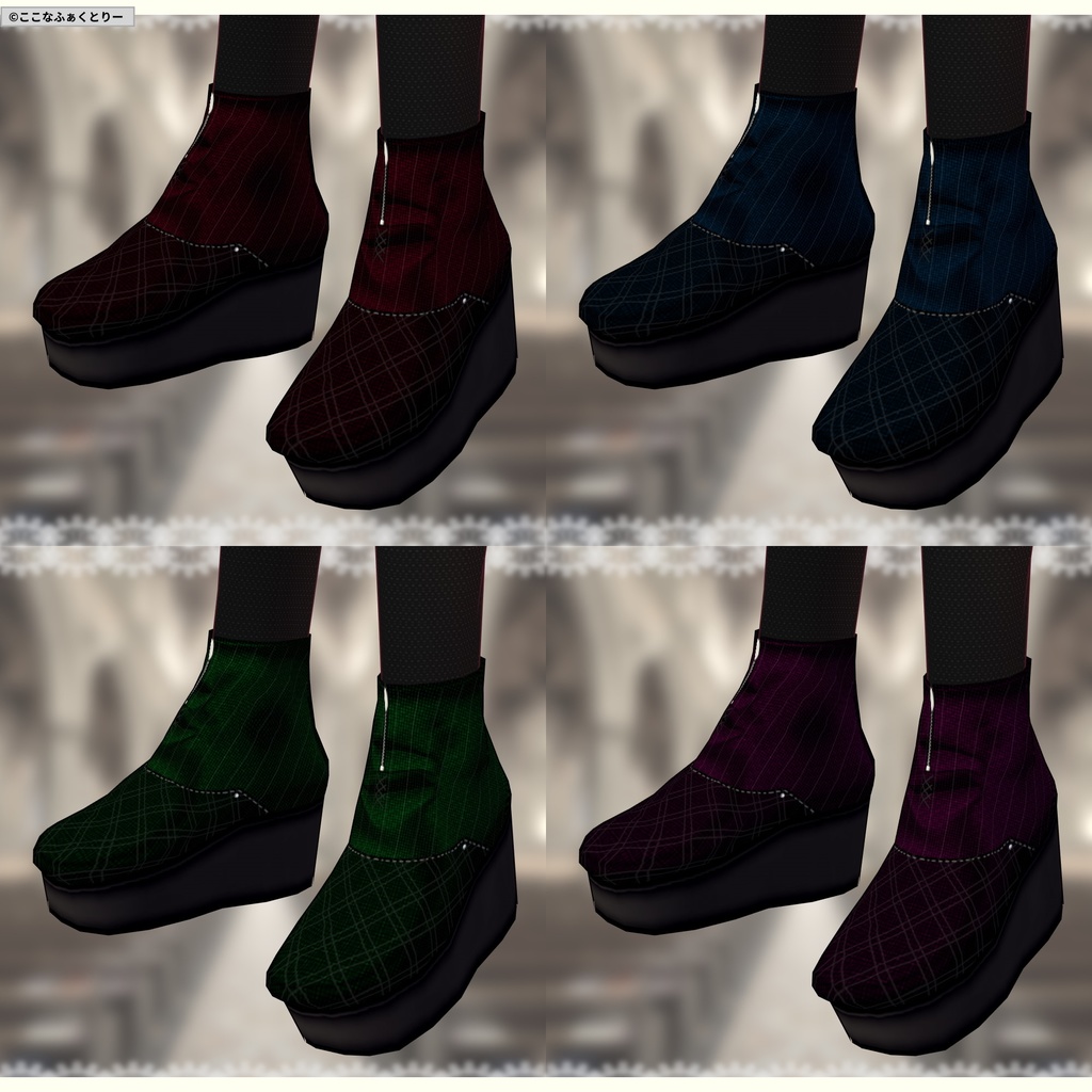 ※VRoidstudioベータ版で作成しています【VRoid用】ゴシックミニスカシスター5色セット