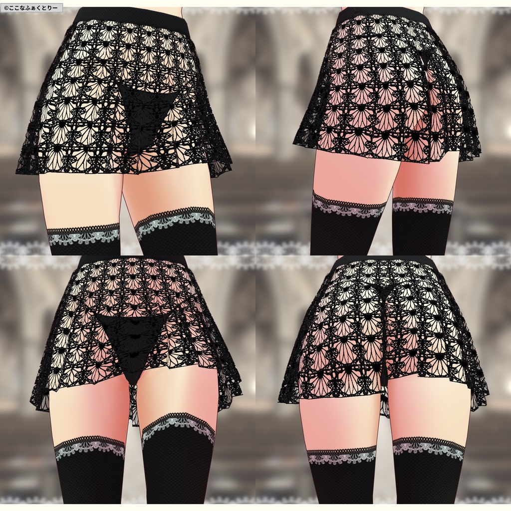 ※VRoidstudioベータ版で作成しています【VRoid用】ゴシックミニスカシスター5色セット