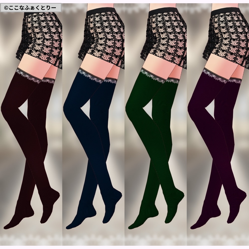 ※VRoidstudioベータ版で作成しています【VRoid用】ゴシックミニスカシスター5色セット