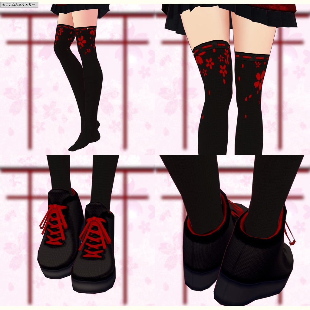 ※VRoidstudioベータ版で作成しています【VRoid用】桜パーカー5色セット(修正v2)