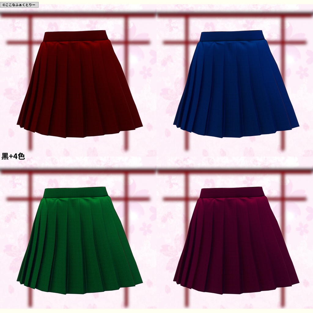 ※VRoidstudioベータ版で作成しています【VRoid用】桜パーカー5色セット(修正v2)