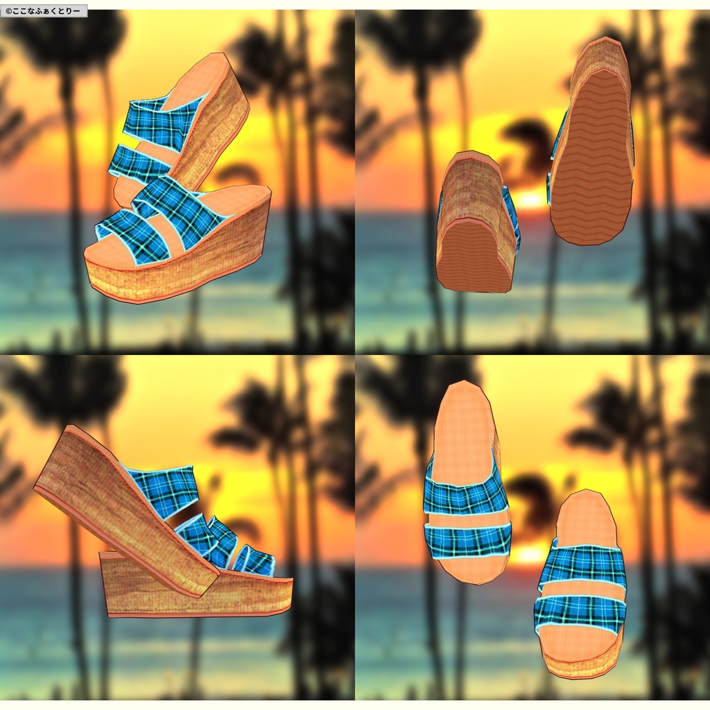 ※VRoidstudioベータ版で作成しています【VRoid用】サマーワンピース3色セット