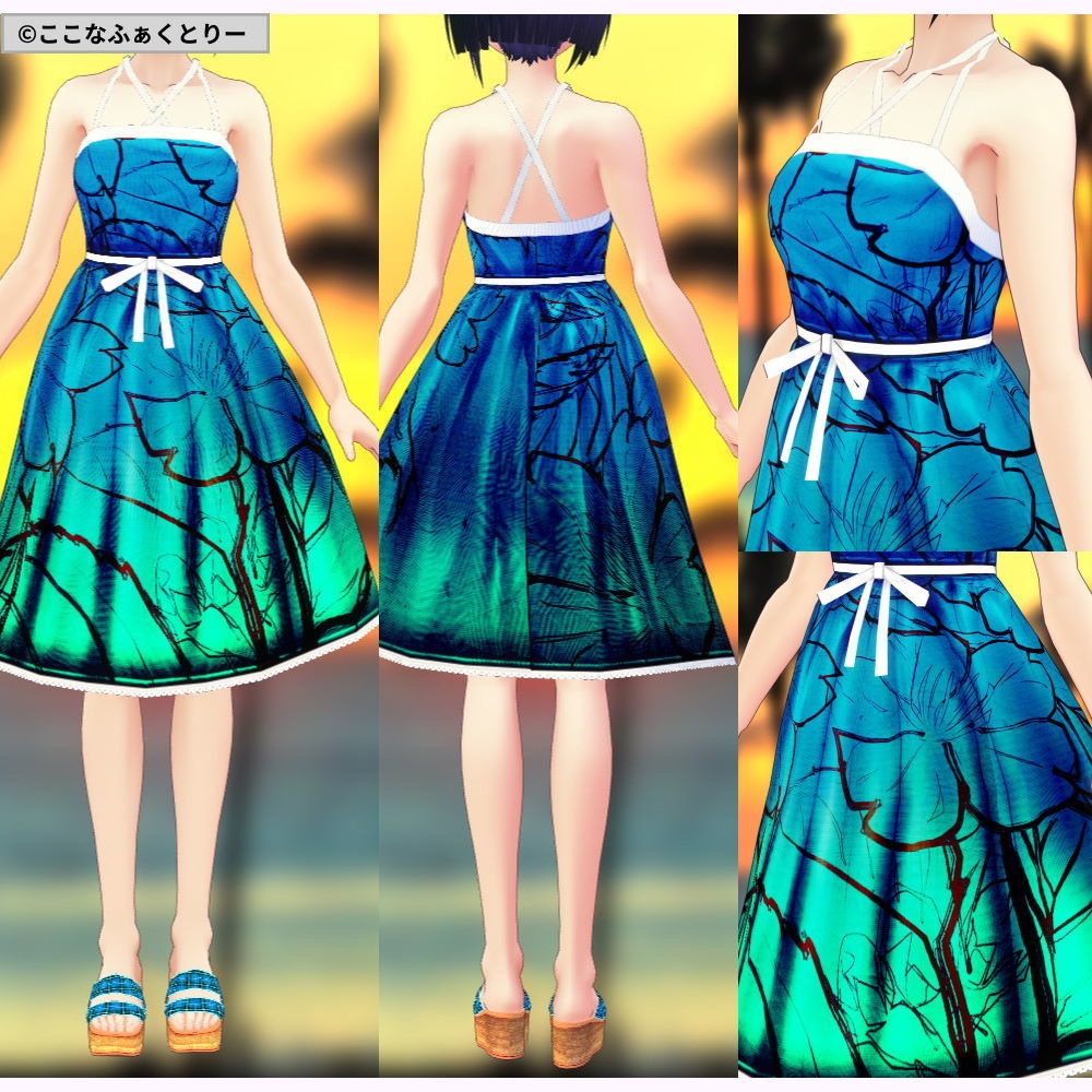 ※VRoidstudioベータ版で作成しています【VRoid用】サマーワンピース3色セット